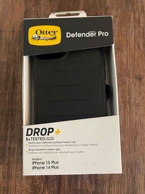 OtterBox Defender Pro Black Protective Case for iPhone 15 Plus / 14 Plus